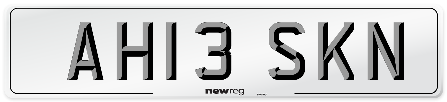 AH13 SKN Number Plate from New Reg